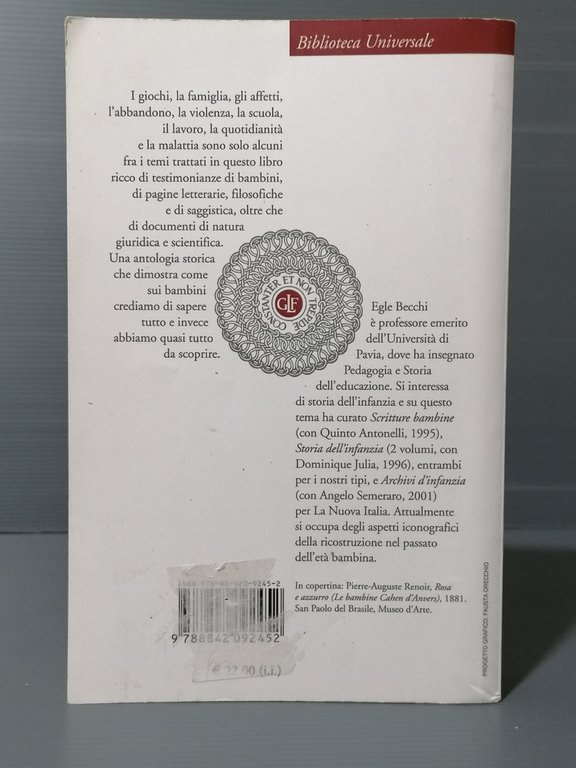 I Bambini Nella Storia Libro Egle Becchi Universale Laterza 2010 …