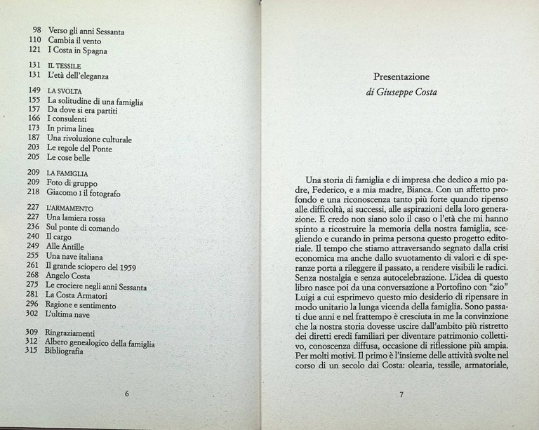 I Costa Storia Di Una Famiglia e Di Un'Impresa Libro …