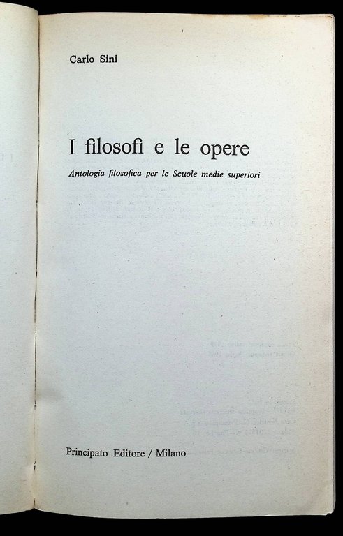 I Filosofi e le Opere. Antologia Filosofica per le Scuole … | Immagine Gallery 6