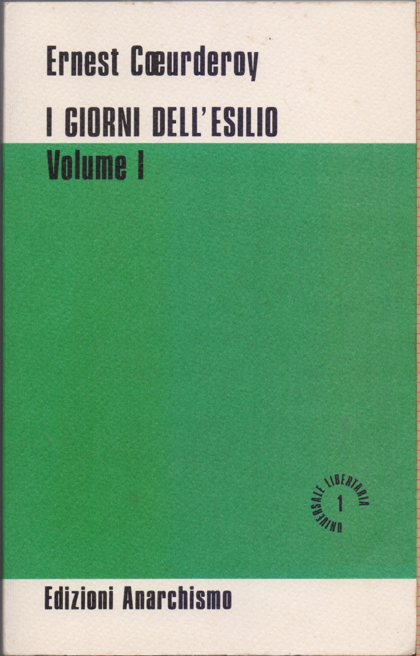 I giorni dell'esilio Vol.I - Ernest Coeurderoy | Immagine principale