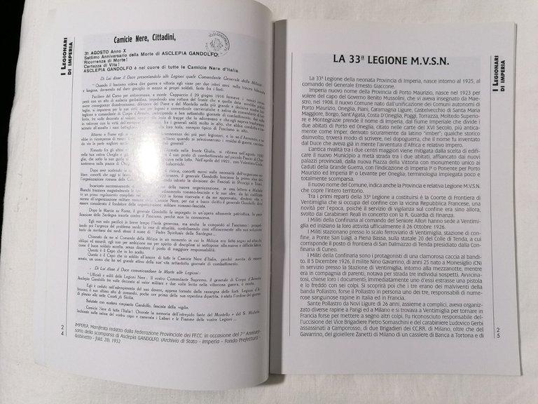 I Legionari di Imperia - Libro 33^ Legione Gandolfo Alberto …