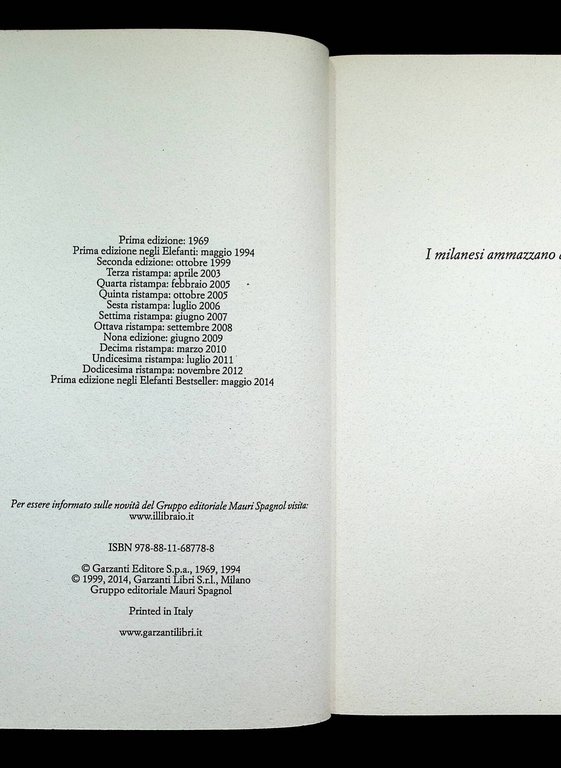 I milanesi ammazzano al sabato (Gli Elefanti)