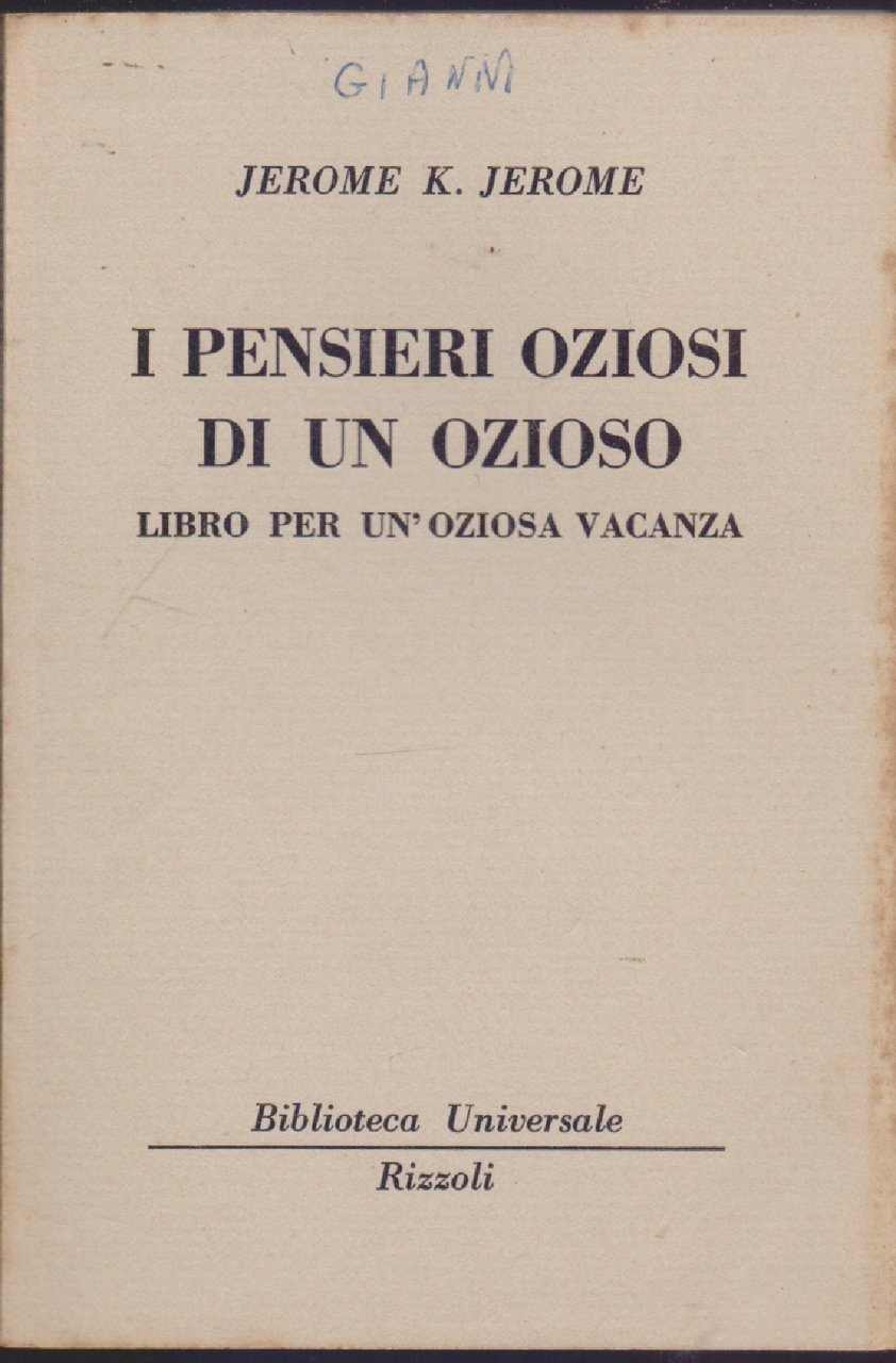 I pensieri oziosi di un ozioso Libro per un'oziosa vacanza … | Immagine principale