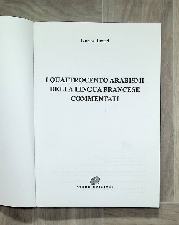I Quattrocento Arabismi Della LIngua Francese Commentati Libro Lanteri Atene