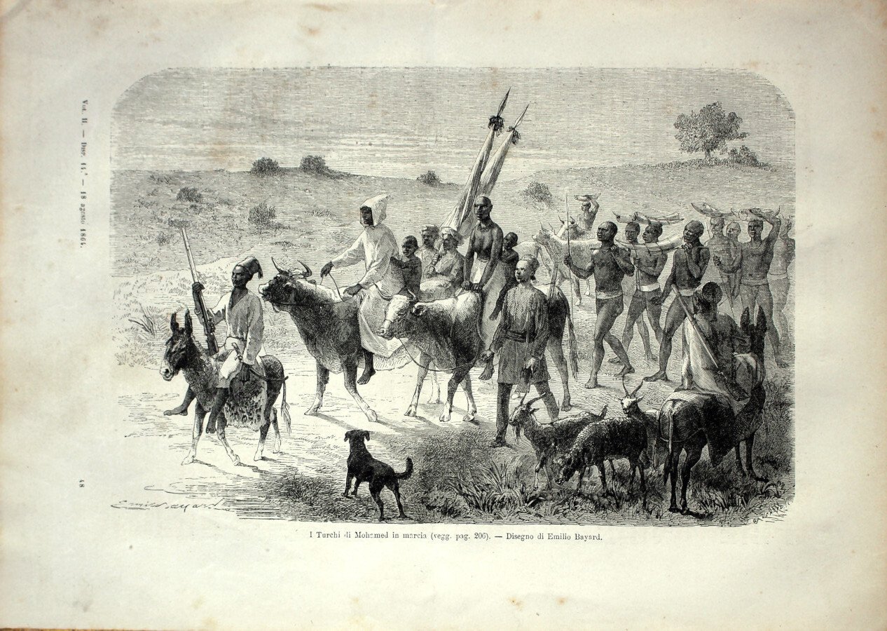 I turchi di Mohamed in marcia (spedizione Speke). Stampa 1864 | Immagine principale