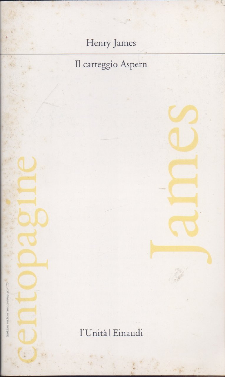 Il carteggio Aspern - Henry James | Immagine principale