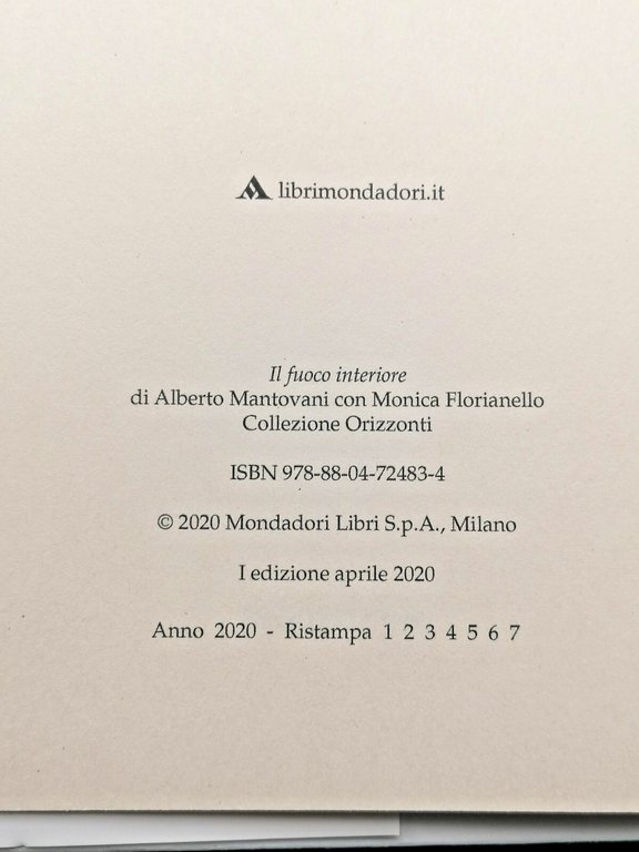 Il Fuoco Interiore, Libro Alberto Mantovani Prima Edizione 2020 Origine …