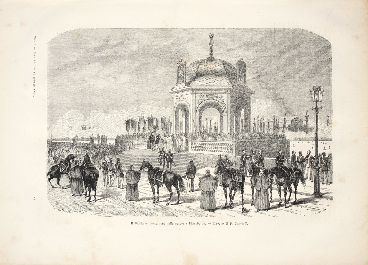 Il Giordano (benedizione delle acque) a Pietroburgo. Stampa 1863 | Immagine principale