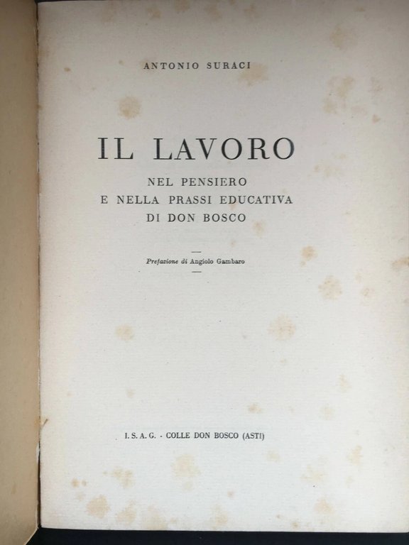 Il Lavoro Nel Pensiero e Nella Prassi Educativa di Don …