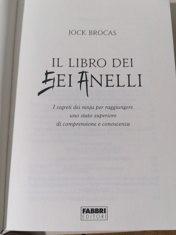 Il Libro Dei Sei Anelli Jock Brocas Segreti Ninja Fabbri …