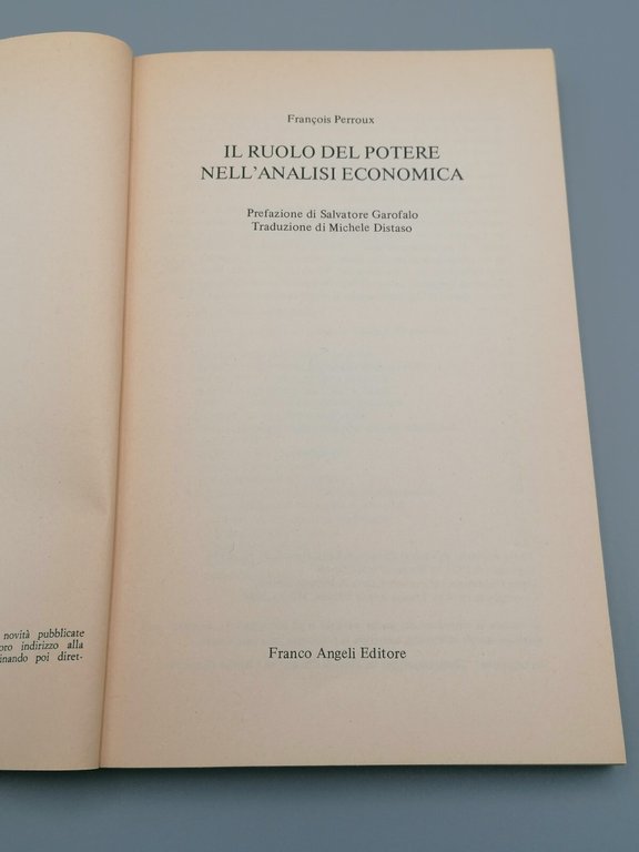 Il ruolo del Potere nell'Analisi Economica - Libro Perroux Franco …