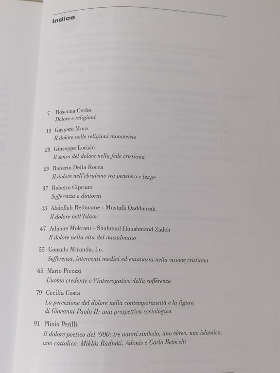 Il Significato Del Dolore Nelle Religioni Monoteiste libro Cerbo Di …