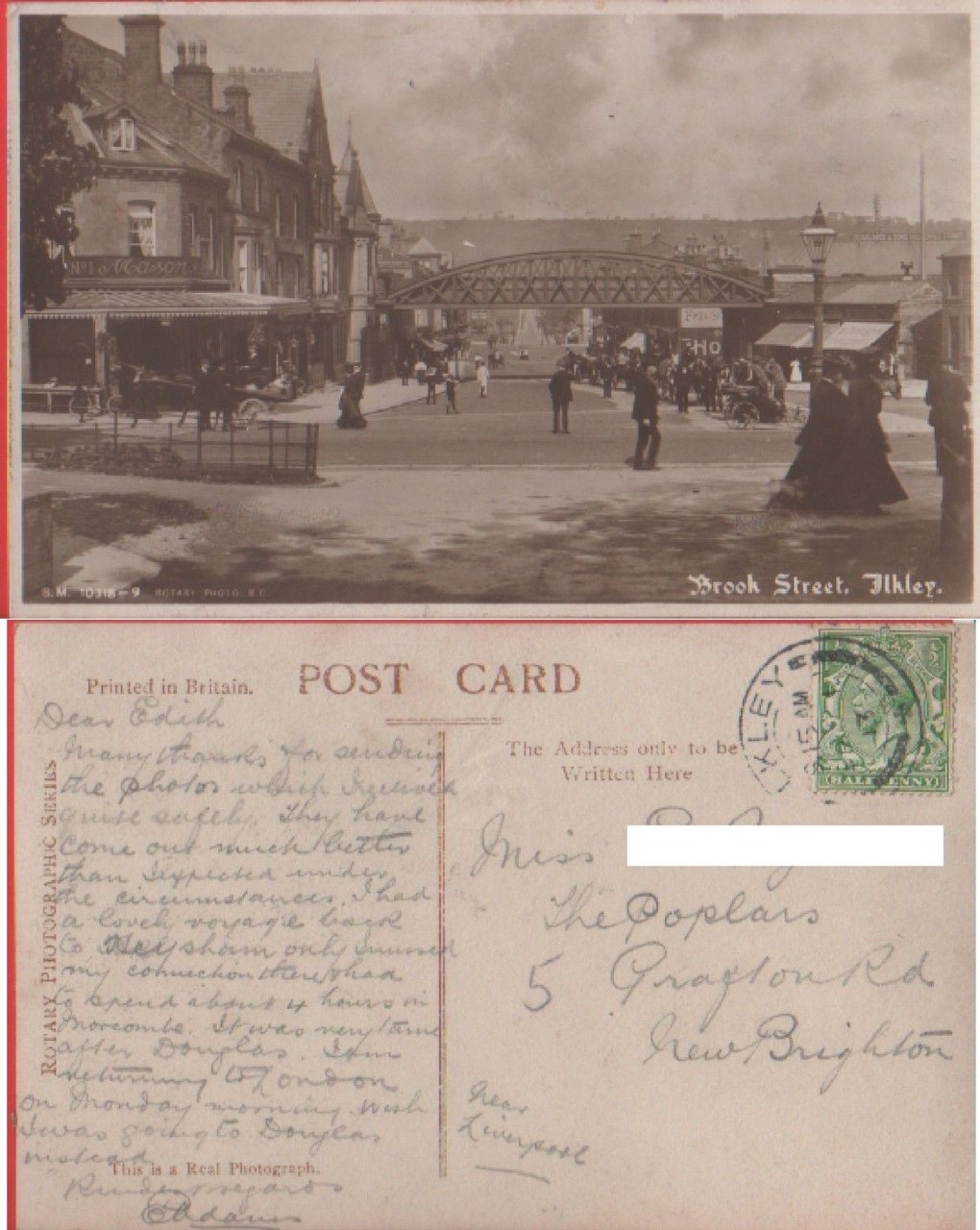 Ilkley, Brook Street (England. West Yorkshire). Animata. Viaggiata 1913 | Immagine principale