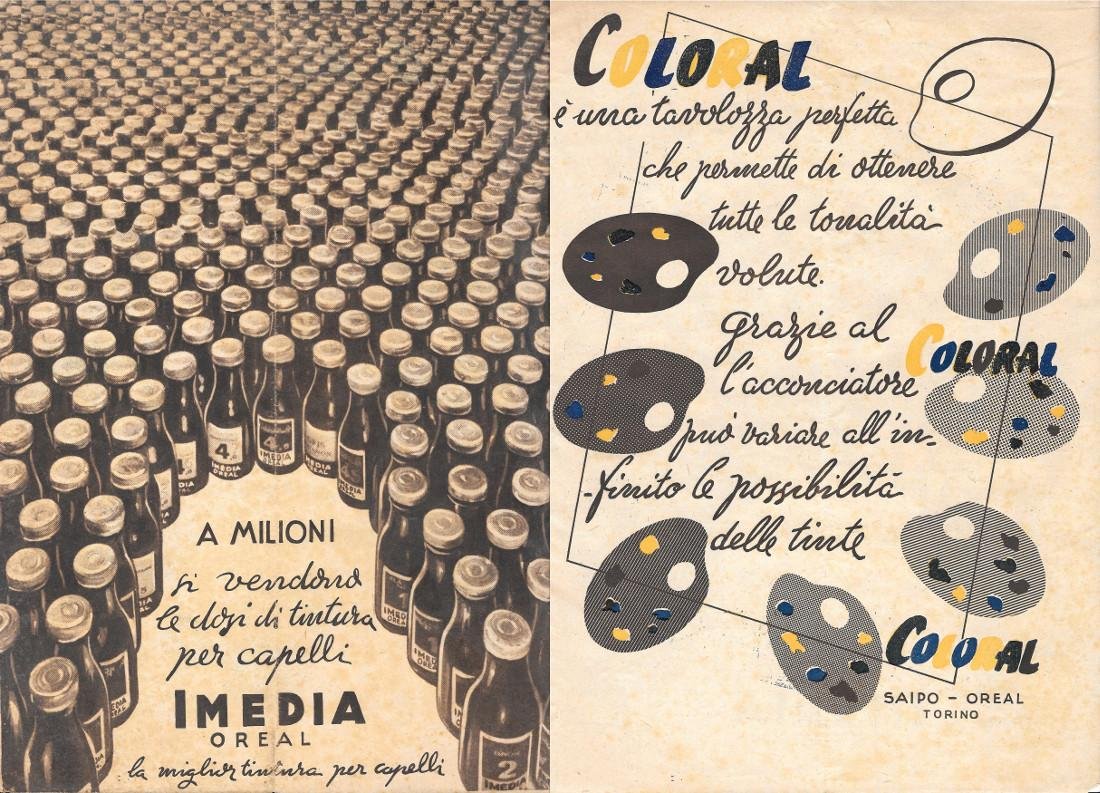 Imedia / Coloral. Pubblicità 1948. Fronte retro | Immagine principale