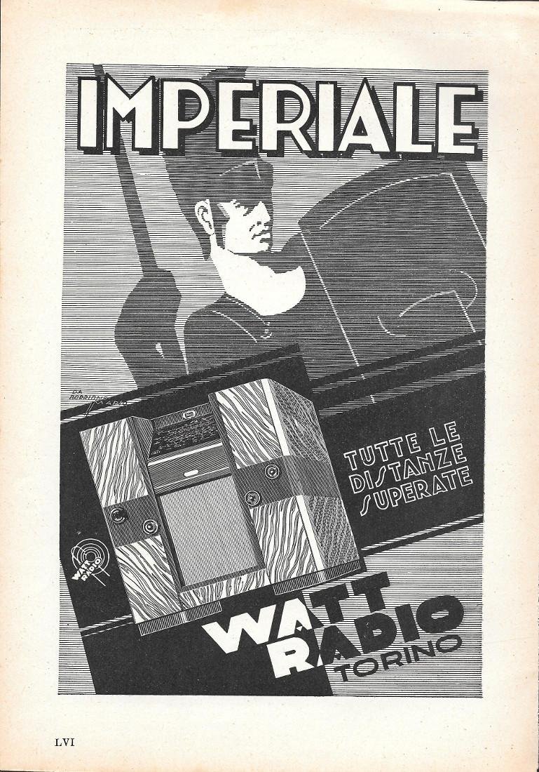 Imperiale Watt Radio/Mongioje e Bric di Conoja. Advertising 1935 | Immagine principale
