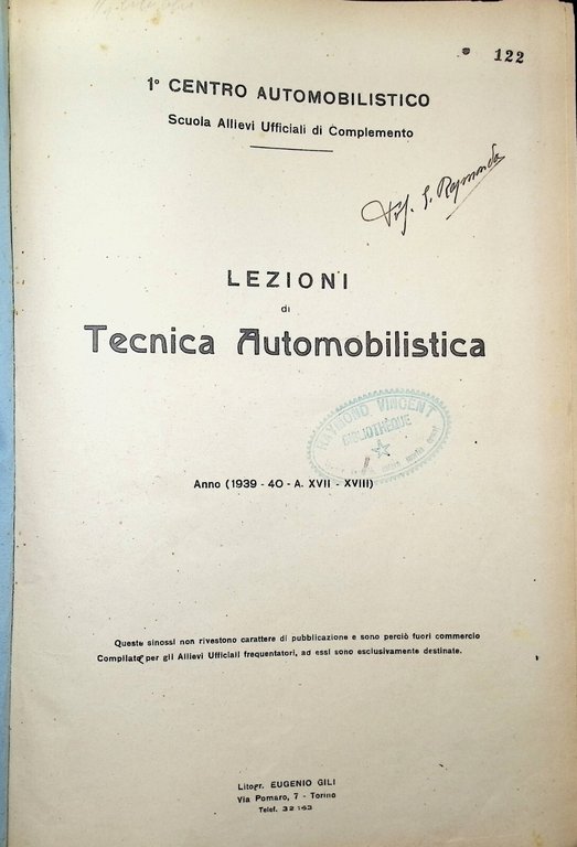 Impiego Automobilismo Militare + Lezioni di Tecnica Automobilistica 2 Libri …