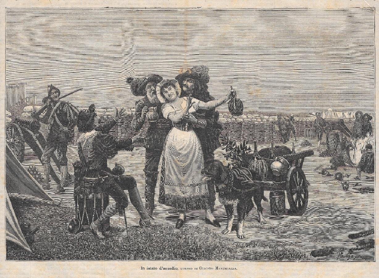 In istato d'assedio. Quadro di Giacomo Mantegazza. Stampa 1884 | Immagine principale