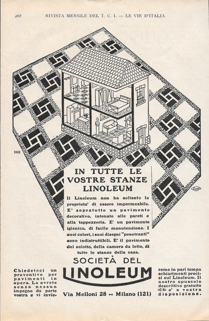 In tutte le vostre case Linoleum. Advertising 1928 | Immagine principale