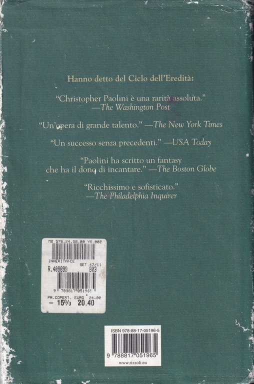 Inheritance o La volta delle anime. L'eredità. Libro Quarto