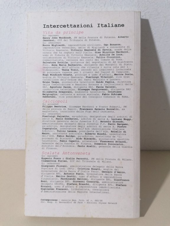 Intercettazioni Italiane Moggi Calciopoli Ricucci Fazio - Testi Conversazioni