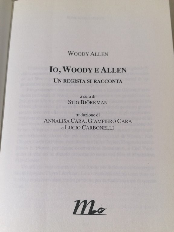 Io Woody e Allen Libro Interviste Stig Bjorkman Minimum Fax …