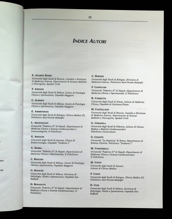 IPERTENSIONE ARTERIOSA: IL CONTRIBUTO DELLA RICERCA ITALIANA: