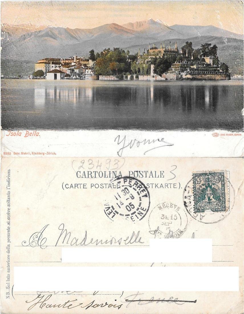 Isola Bella. Lago di Como. Viaggiata 1905 | Immagine principale