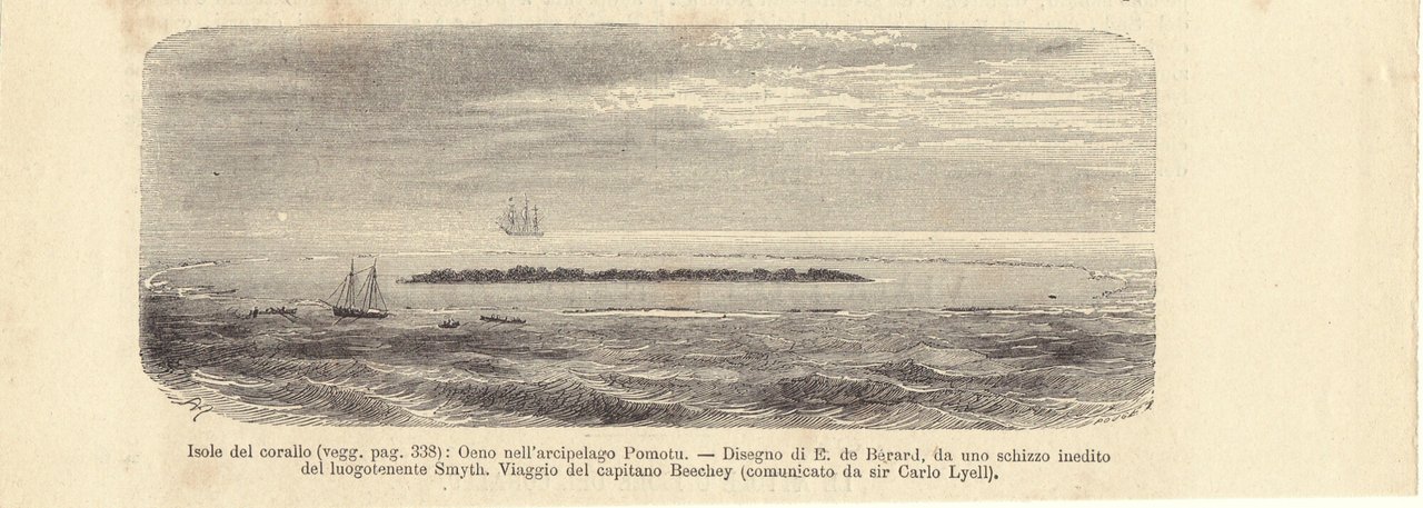 Isole del corallo. Arcipelago di Pomotu. Illustrazione 1864 | Immagine principale