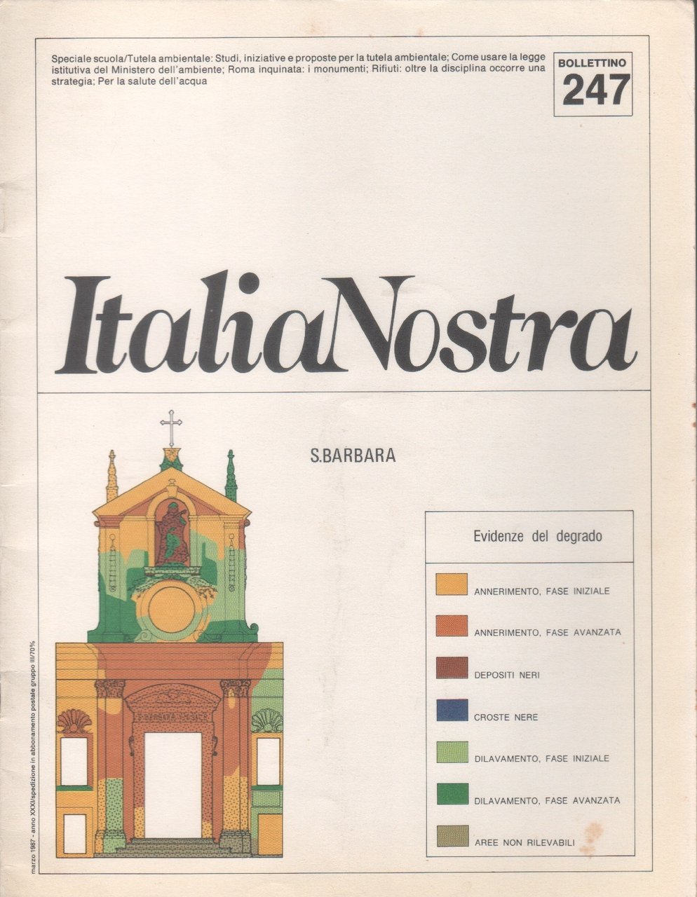 Italia Nostra. Bollettino n. 247, marzo 1987 | Immagine principale