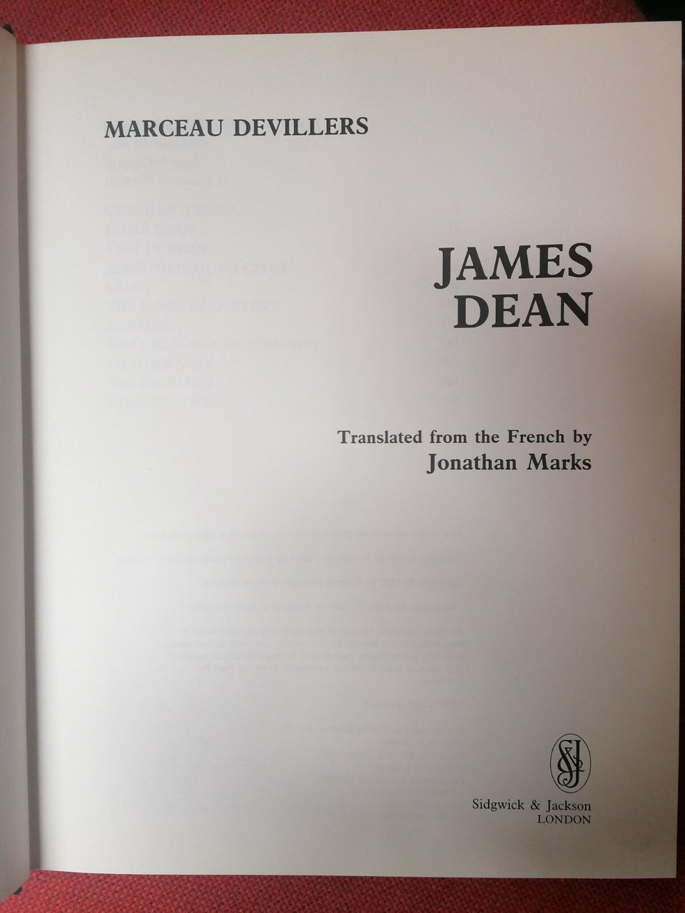 James Dean - Libro Marceau Devillers , Sidgwick &amp; Jackson, … | Immagine principale