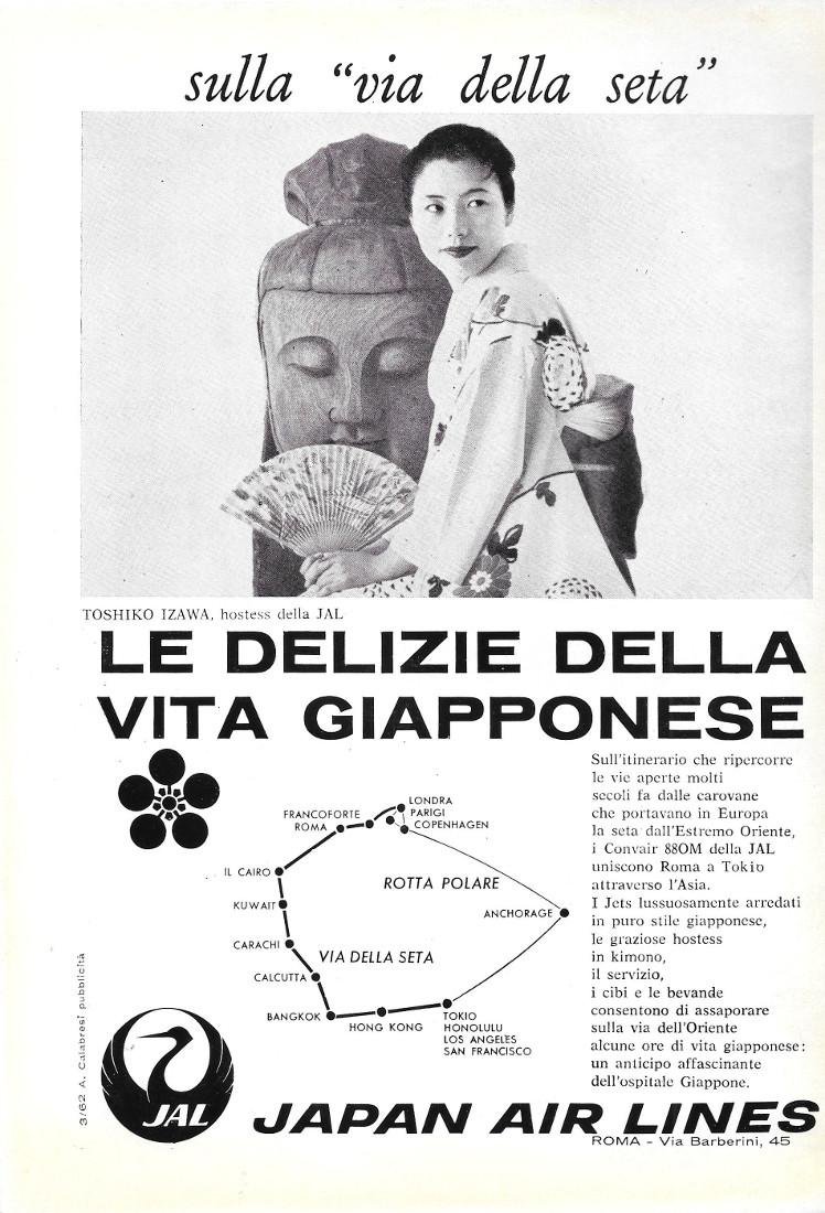 Japan Air Lines sulla via della seta. Advertising 1963 | Immagine principale