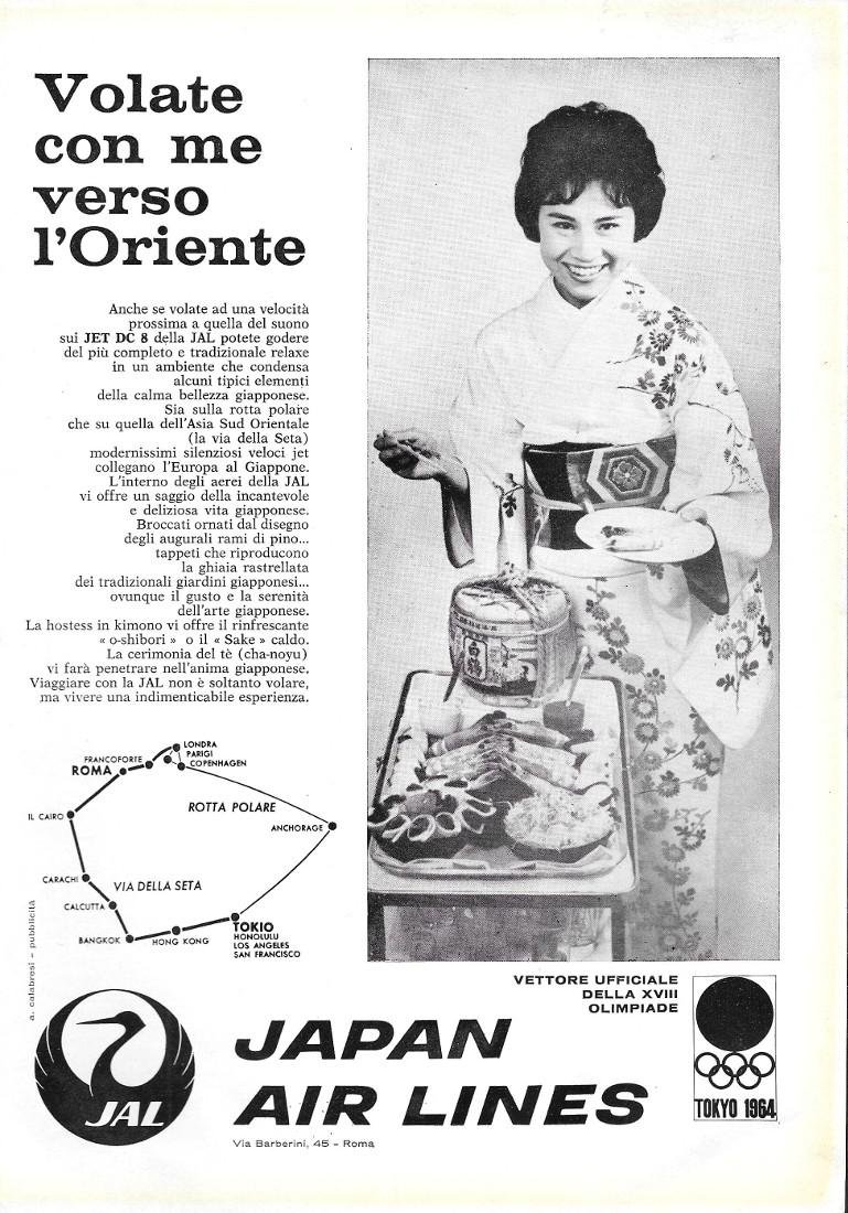 Japan Air Lines. Tokio 1964. Advertising 1963 | Immagine principale