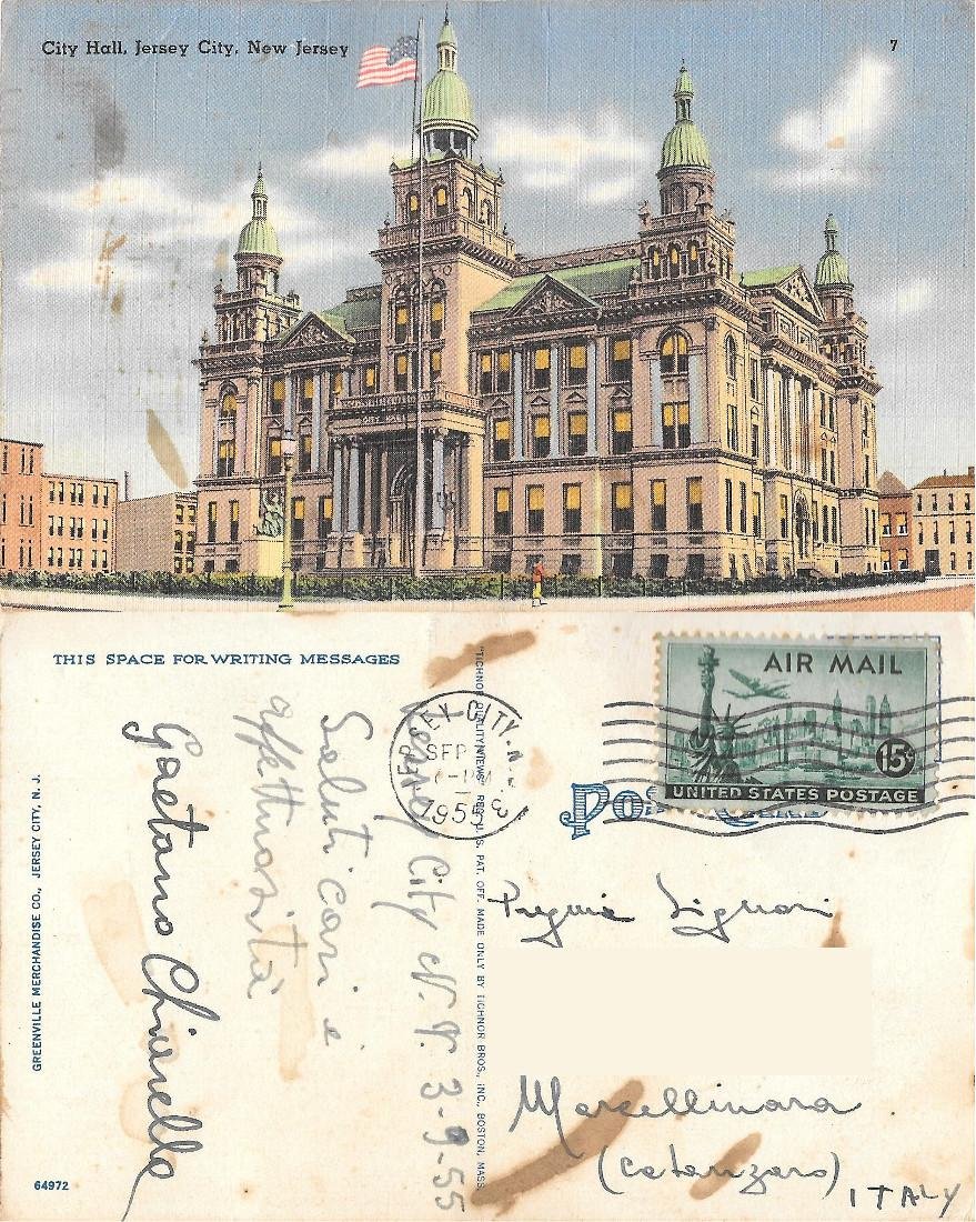 Jersey City. City Hall. New Jersey. Viaggiata 1955 | Immagine principale