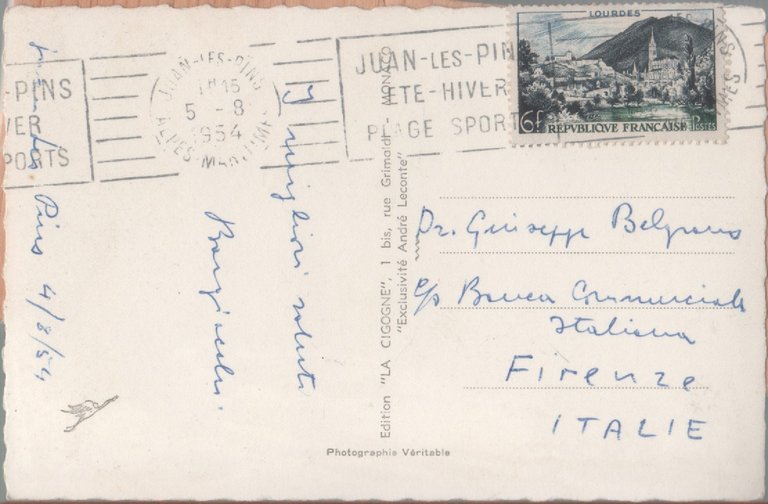 Juan Les Pins. Square Gould. Viaggiata 1954 | Immagine Gallery 2