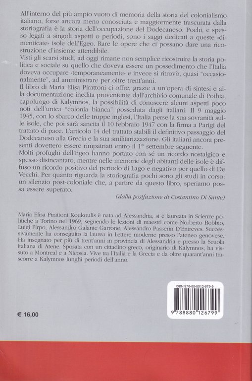 Kalymnos la ribelle. I 31 anni di occupazione italiana del …