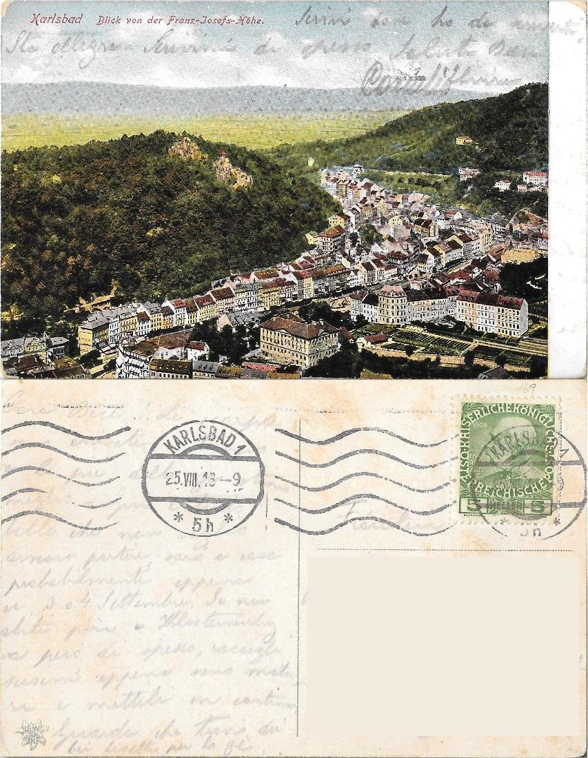 Karlsbad. Blick von der Franz-Josefs-Höhe. Viaggiata 1913 | Immagine principale