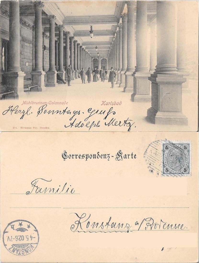 Karlsbad. Muhlbrunnen-Colonnade. Viaggiata 1902 | Immagine principale