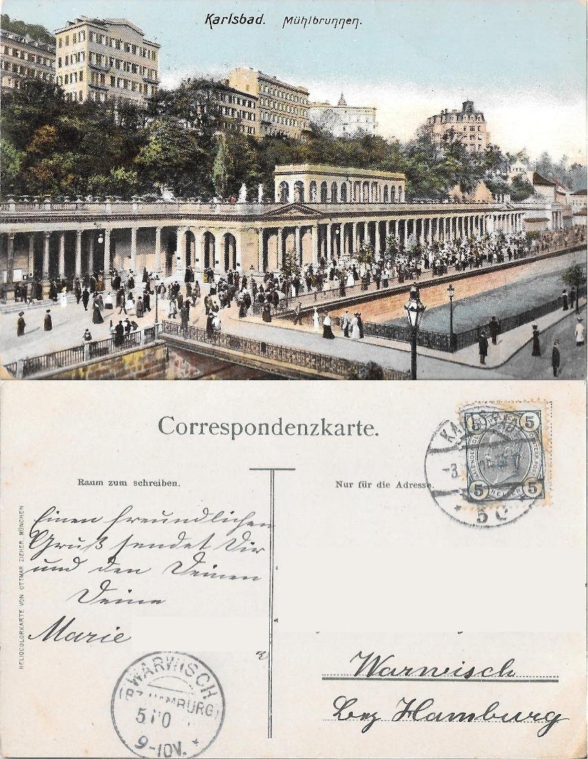 Karlsbad. Muhlbrunnen. Viaggiata 1905 | Immagine principale