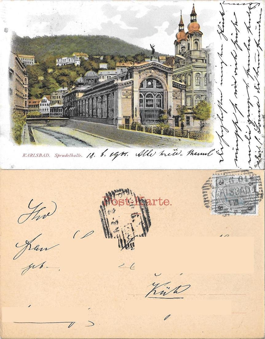Karlsbad, Sprudelhalle. Viaggiata 1901 | Immagine principale