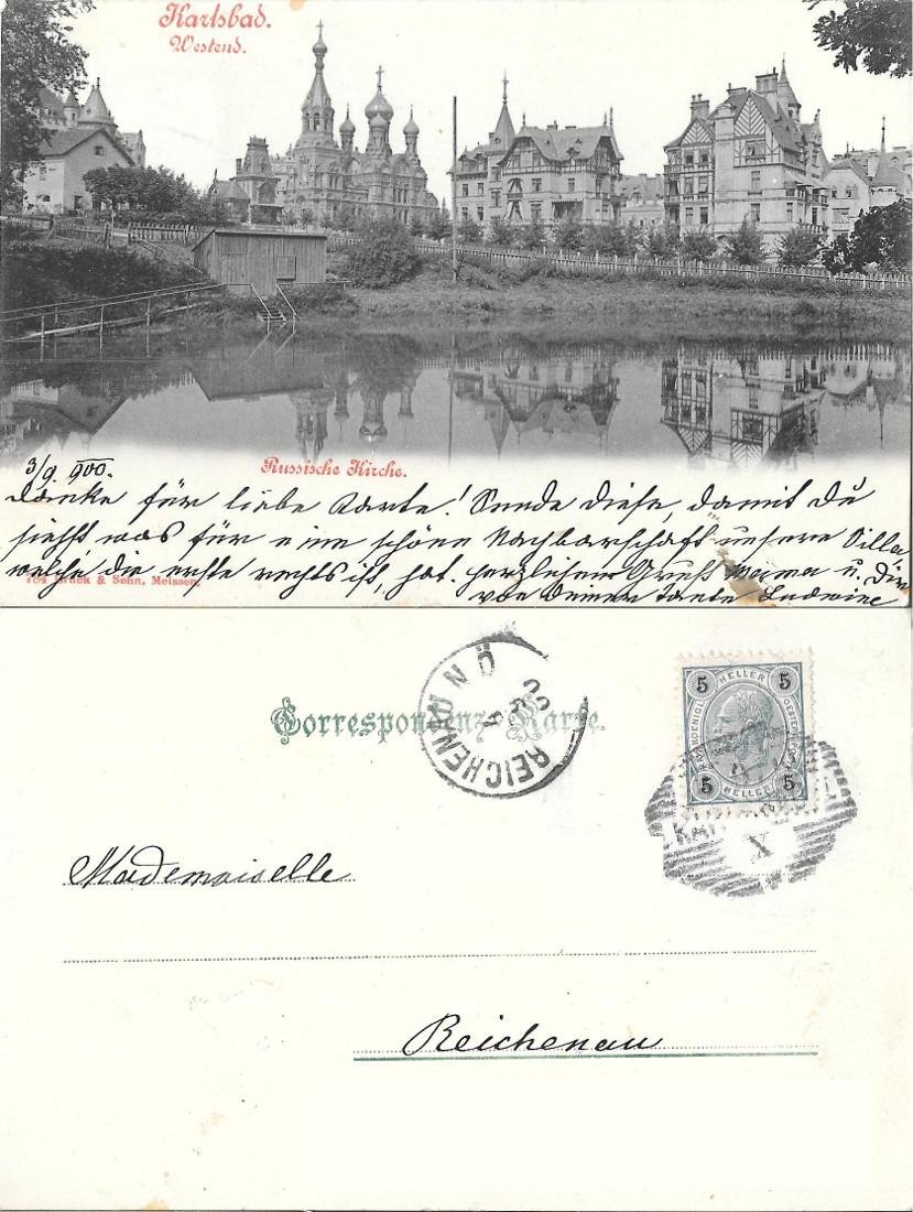 Karlsbad, Westend. Russische Kirche. Viaggiata 1900 | Immagine principale