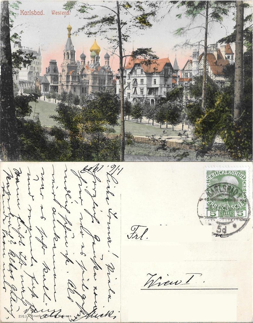 Karlsbad. Westend. Viaggiata 1908 | Immagine principale