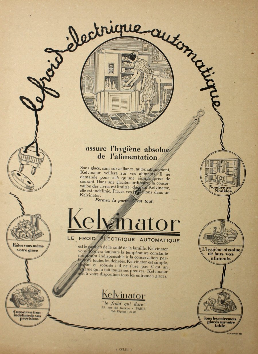 Kelvinator. Le froid electrique automatique. Advertising 1927 | Immagine principale