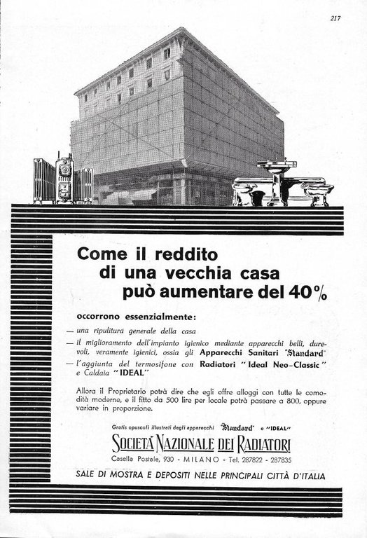 Kodak Regent/Società Nazionale dei Radiatori. Advertising 1942 fronte retro | Immagine Gallery 2