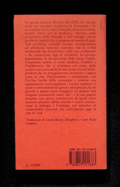 Konrad Lorenz Gli Otto Peccati della Nostra Civiltà Libro Adelphi …