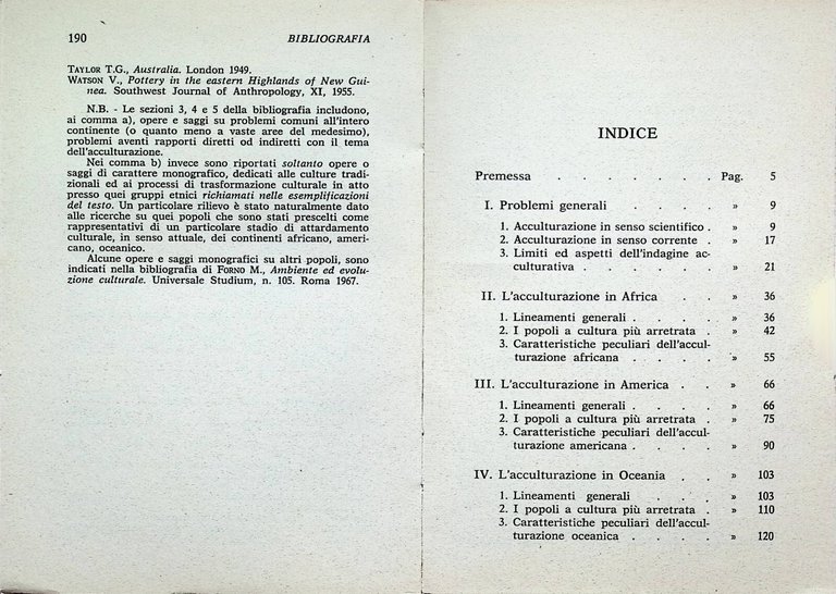 L'Acculturazione Dei Popoli Primitivi Libro Mario Forno Universale Studium 1968