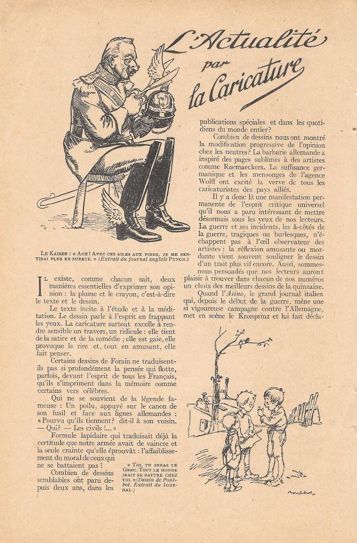 L'actualité par la caricature. Stampa 1916 | Immagine principale