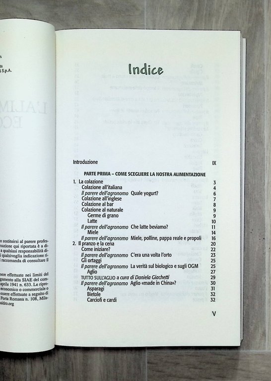L'Alimentazione Ecologica Libro Ciro Vestita Cibi Sicuri Sperling 9788820042622