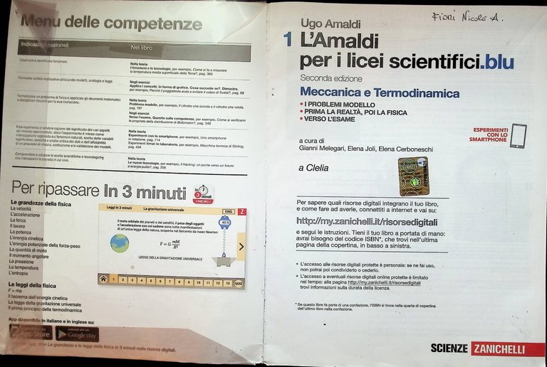 L'Amaldi per i Licei Scientifici Blu 1 Meccanica Termodinamica 9788808721204