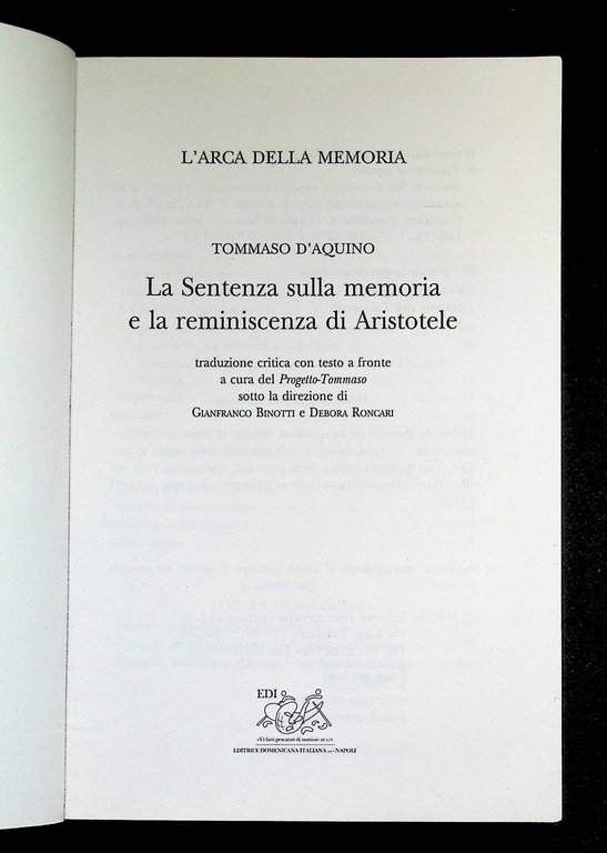 L'arca della memoria. La sentenza sulla memoria e la riminiscenza … | Immagine Gallery 4