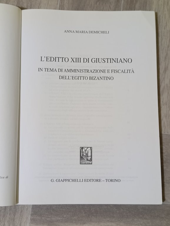 L'editto XIII di Giustiniano. In tema di amministrazione e fiscalità …